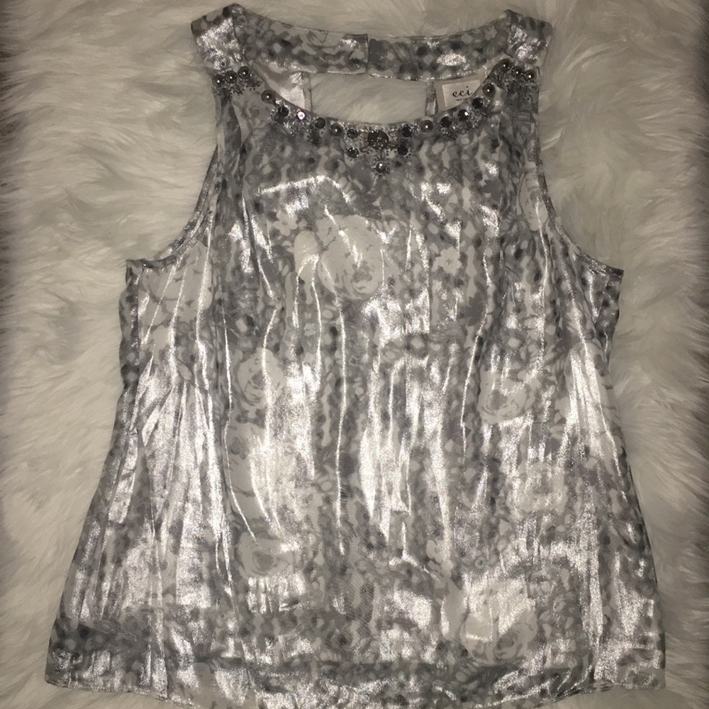 Sleeveless beaded fancy shirt size 8